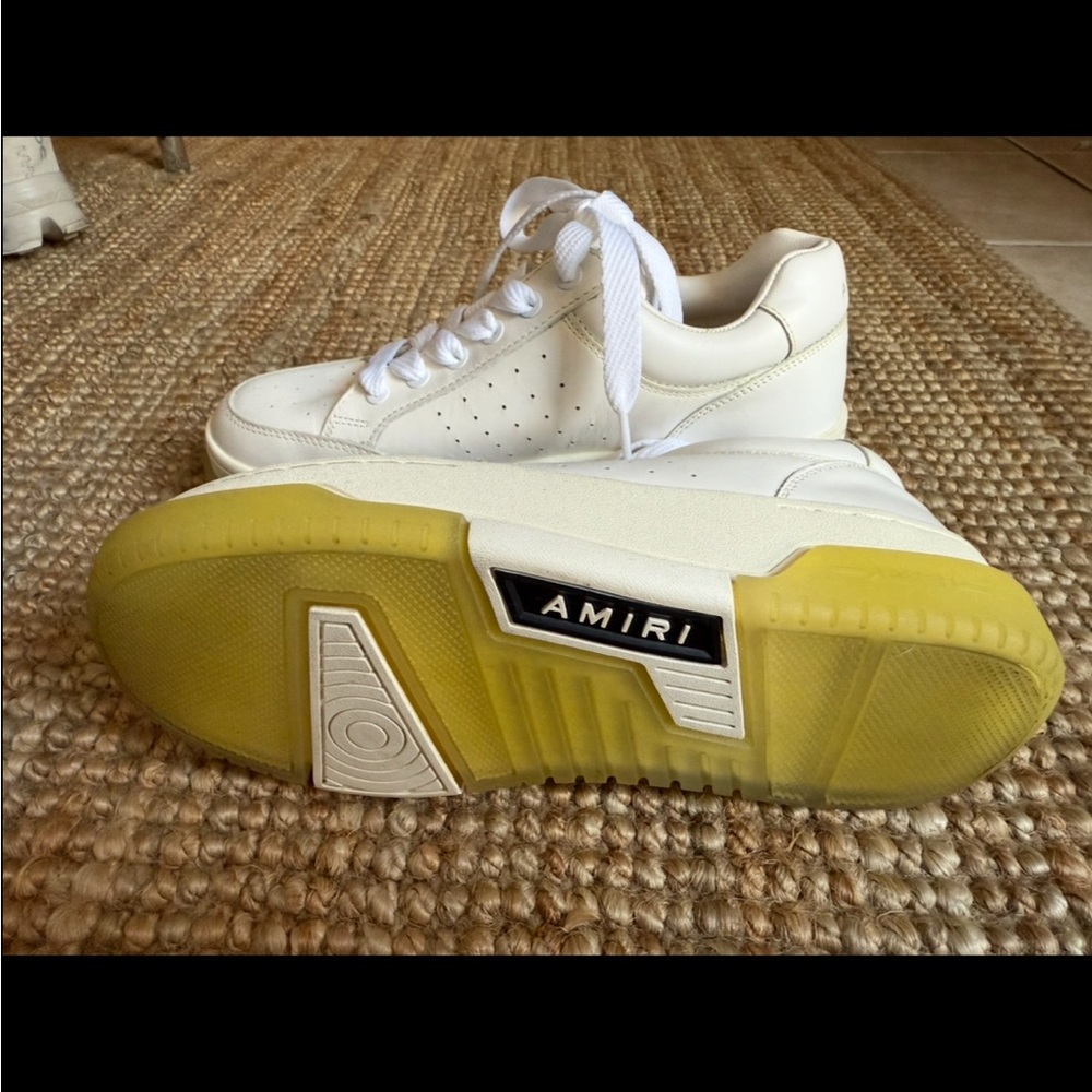Amiri Stadium White Leather Sneakers View 6